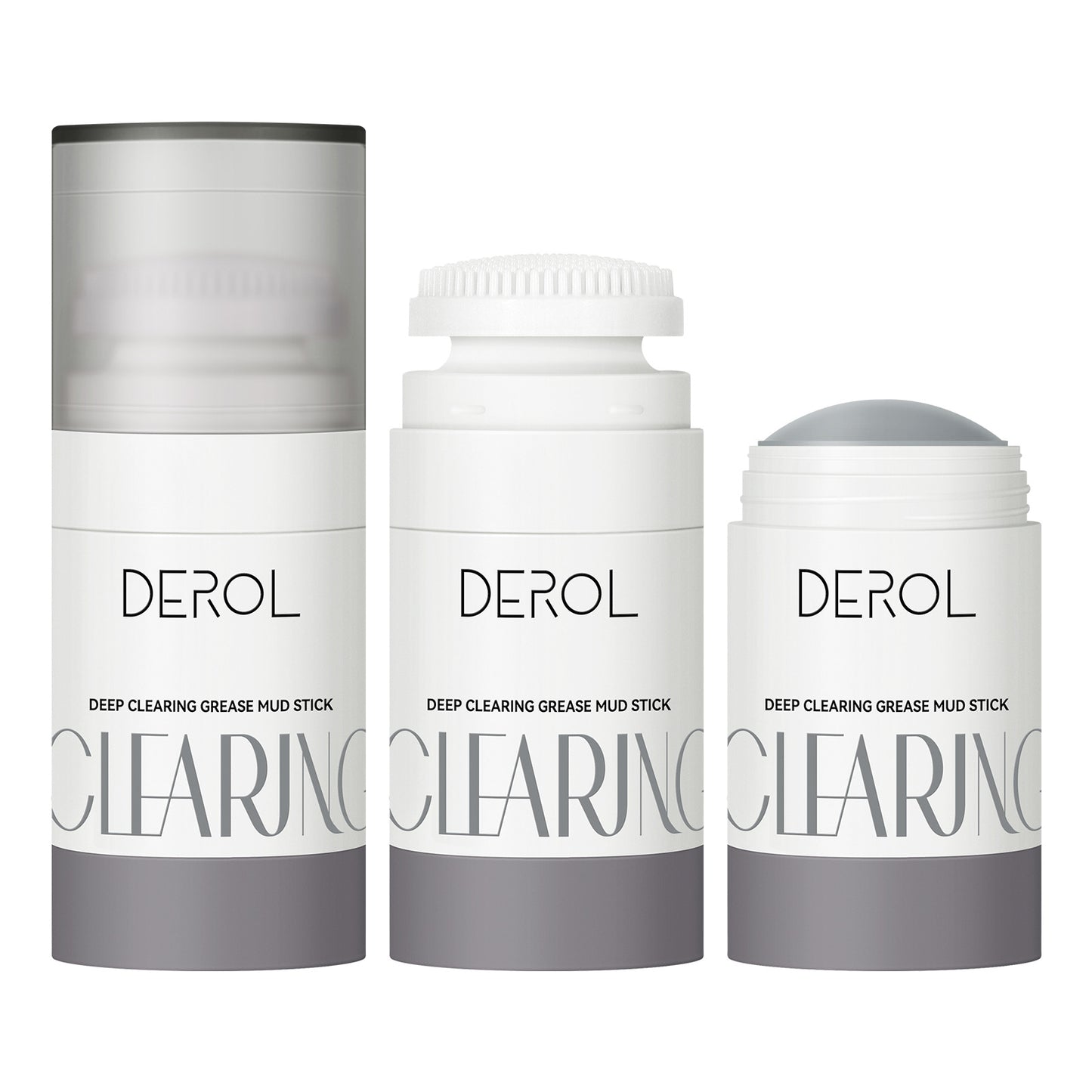 Masca faciala cu argila vulcanica, include perie pentru scrub - Derol®