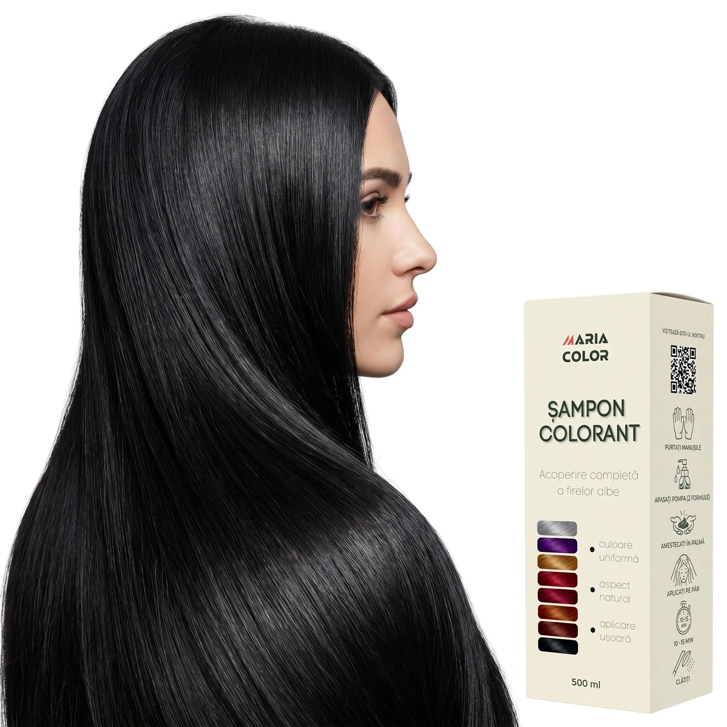Vopsea de Păr Șamponabilă, 500ml - MARIACOLOR™