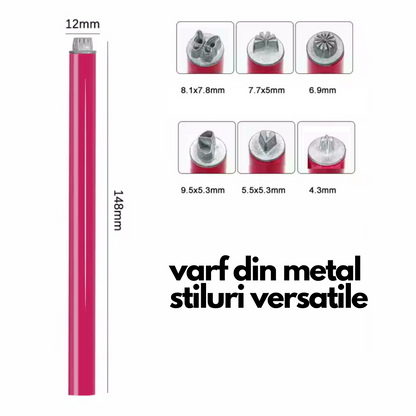 Set stampile pentru unghii, varf metalic, 6 forme diferite - SuzettaBeauty™
