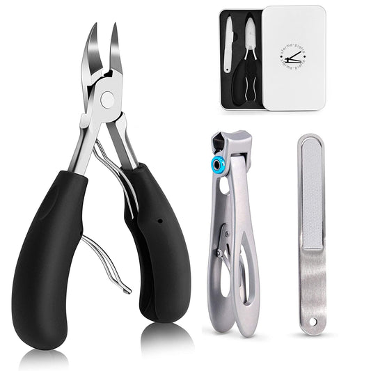 Sfarma-Piatra™ - Set cleste pedichiura + Unghiera lata + Pila pentru unghii dure, groase si incarnate, materiale din otel