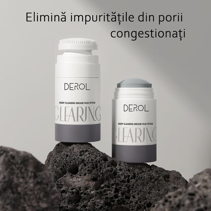 Masca faciala cu argila vulcanica, include perie pentru scrub - Derol®